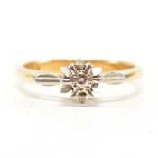 VINTAGE HALLMARKED 18CT GOLD & DIAMOND SOLITAIRE RING