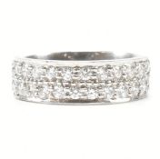 PLATINUM & DIAMOND DOUBLE ROW HALF ETERNITY RING