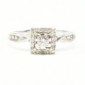 VINTAGE 9CT WHITE GOLD & DIAMOND CLUSTER RING