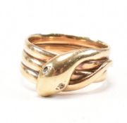 HALLMARKED 9CT GOLD & DIAMOND SNAKE RING