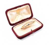 ANTIQUE 9CT GOLD & SPINEL BROOCH PIN