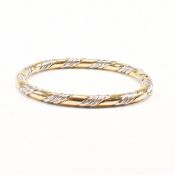 HALLMARKED 9CT BICOLOUR GOLD BANGLE BRACELET