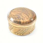 VINTAGE GILT GOLD PLATED & STONE LIDDED BOX