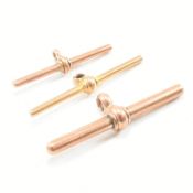 THREE ANTIQUE 9CT GOLD T BAR FOBS