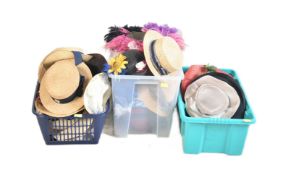 COLLECTION OF VINTAGE THEATRICAL COSTUME LADIES BOATER HATS