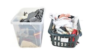 LARGE COLLECTION OF WINTER SCARVES, HATS, FABRIC SCRAPS & HANDKERCHIEFS