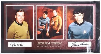 STAR TREK - WILLIAM SHATNER & LEONARD NIMOY DUAL SIGNED 10X18