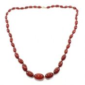 VINTAGE CHERRY BAKELITE BEADED NECKLACE