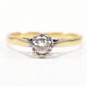 HALLMARKED 18CT GOLD & DIAMOND SOLITAIRE RING