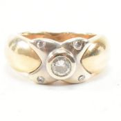 14CT GOLD & DIAMOND KISS MOTIF RING