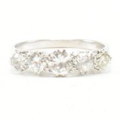 18CT WHITE GOLD & DIAMOND FIVE STONE RING