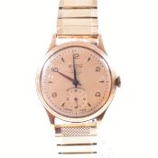 HALLMARKED 9CT GOLD CASED ROAMER PREMIER DENNISON WRISTWATCH