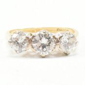 HALLMARKED 18CT GOLD & DIAMOND THREE STONE RING