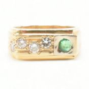 14CT GOLD EMERALD & DIAMOND RING