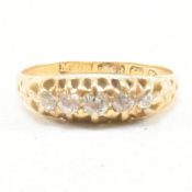 HALLMARKED 18CT GOLD DIAMOND FIVE STONE RING