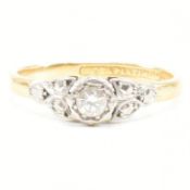 EARLY 20TH CENTURY 18CT GOLD & PLATINUM SOLITAIRE RING