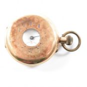 ANTIQUE SWISS 14CT ROSE GOLD HALF HUNTER POCKET WATCH