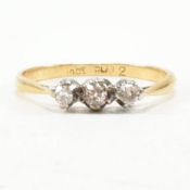 18CT GOLD & DIAMOND THREE STONE RING