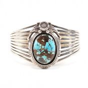 VINTAGE NAVAJO NATIVE TURQUOISE BANGLE BRACELET