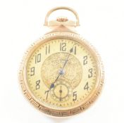 DUEBER HAMPDEAN 10K GOLD FILLED RAILROAD MODEL CASED POCKET WATCH