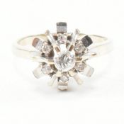 VINTAGE WHITE GOLD & DIAMOND CLUSTER RING