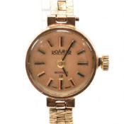 VINTAGE HALLMARKED 9CT GOLD ROAMER WRISTWATCH