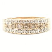 HALLMARKED 9CT GOLD & DIAMOND HALF HOOP RING