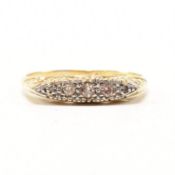 ANTIQUE PLATINUM & 18CT GOLD & DIAMOND FIVE STONE RING