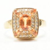 14CT GOLD CITRINE & DIAMOND DRESS RING
