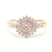 HALLMARKED 18CT GOLD & DIAMOND CLUSTER RING