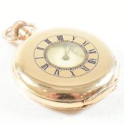 WALTHAM SUN DENNISON GOLD PLATED HALF HUNTER POCKET WATCH