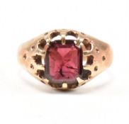 HALLMARKED 9CT GOLD & GARNET RING