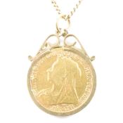VICTORIA HALF GOLD SOVEREIGN PENDANT NECKLACE
