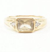 HALLMARKED 9CT GOLD & DIAMOND GEM SET RING