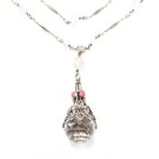 ARTS & CRAFTS SILVER & ROCK CRYSTAL PENDANT NECKLACE