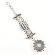 VICTORIAN WHITE METAL NIELLO FOB LOCKET PENDANT