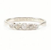 1920S 18CT WHITE GOLD & FIVE STONE DIAMOND RING