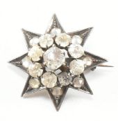 ANTIQUE PASTE & WHITE METAL BROOCH PIN