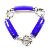 GUCCI - VINTAGE 1970S ITALIAN SILVER & GUILLOCHE ENAMEL BRACELET