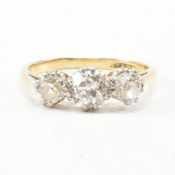 18CT GOLD PLATINUM DIAMOND THREE STONE RING