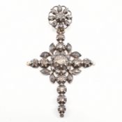 EARLY 20TH CENTURY FRENCH DIAMOND CROSS PENDANT