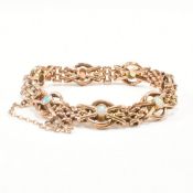 ANTIQUE 9CT ROSE GOLD & OPAL BRACELET CHAIN