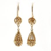 VINTAGE 14CT GOLD PENDANT DROP EARRINGS