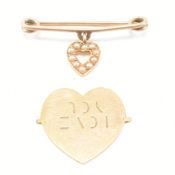 ANTIQUE 9CT GOLD & YELLOW METAL JEWELLERY