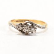 18CT GOLD & PLATINUM DIAMOND THREE STONE RING