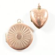 TWO HALLMARKED ANTIQUE & LATER LOCKET PENDANTS