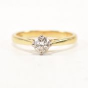 HALLMARKED 9CT GOLD & DIAMOND SOLITAIRE RING