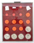 COLLECTION OF UK BRITANNIA SILVER PROOF COINS CASED
