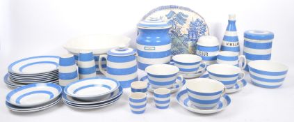 T. G. GREEN - BLUE & WHITE STRIPED CERAMIC CORNISH WARE