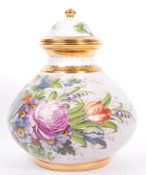 VINTAGE ITALIAN G. BATIGNANI HAND PAINTED CERAMIC LIDDED VASE